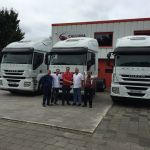 3x Iveco Stralis 2011 naar Turkmenistan, inclusief 3 Krone trailers van 2008